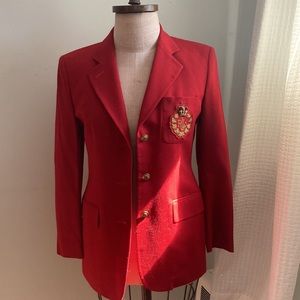 Gorgeous vintage red Ralph Lauren wool jacket blazer